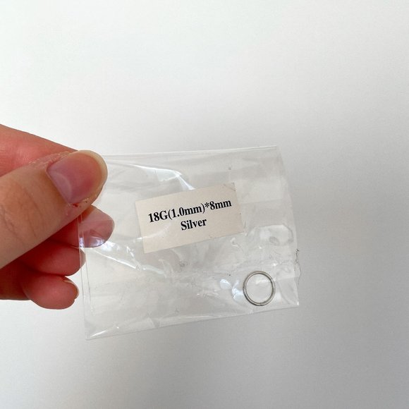 Sterling Silver Nose Ring (18G, 8mm) - Picture 1 of 3